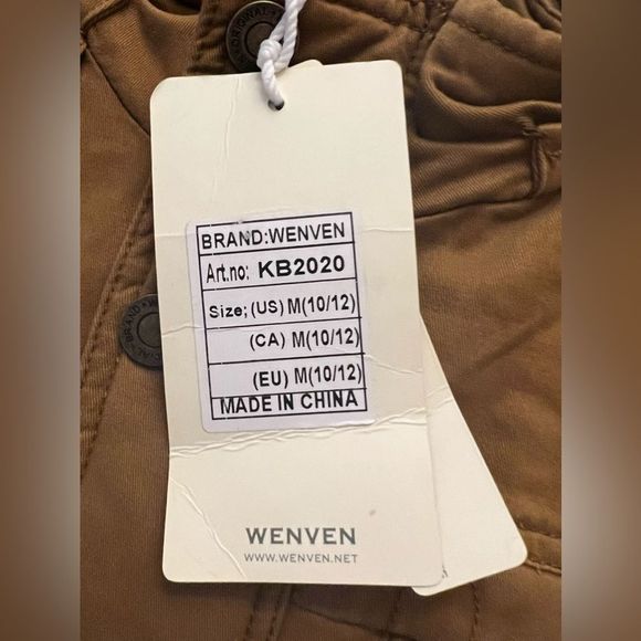 NWT Wenven Winter Cotton Thicken Sherpa Lined Hooded Work Jacket in Brown Size M - Picture 6 of 16